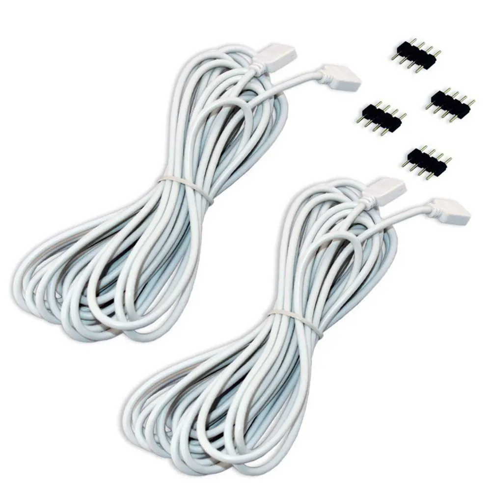 

2PCS 5M Extension Cable Connect Female Plug for RGB 3528 5050 Strip with 4pcs 4pin Connectors Male