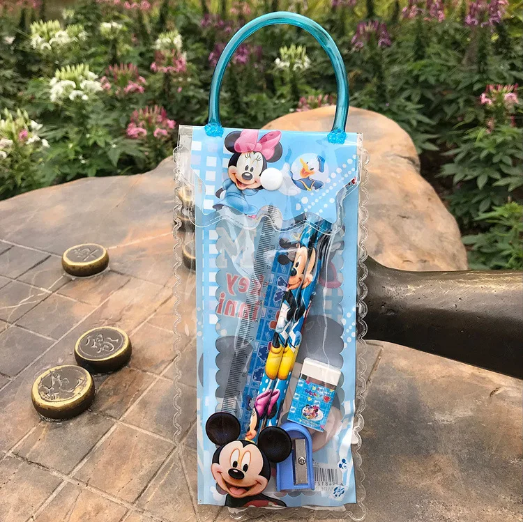 Disney 6 шт./компл. Замороженные Карандаш Чехол+ Линейка+ карандаш+ Ластик+ брошюра+ карандаш точилка канцелярские принадлежности для детей, День Святого Валентина подарок, школьные принадлежности