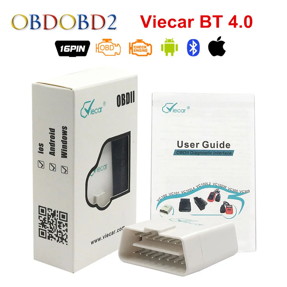 Показателя Viecar ELM327 V1.5 Bluetooth 4,0 для Android/IOS/PC OBD2 диагностический сканер инструмент показателя VIECAR ELM 327 1,5 OBDII Code Reader Сканер