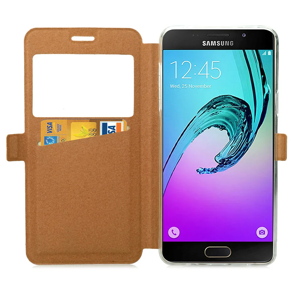 Кожаный чехол кошелек с откидной крышкой для Samsung Galaxy A3 2016 A5 2017 A 3 5 SM A310 A310F A510 A510F