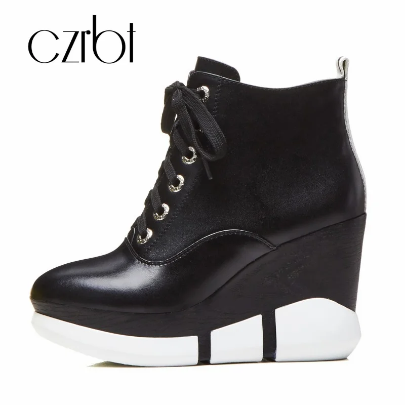 

CZRBT 2018 autumn winter women's shoes high-end custom handmade leather urban leisure platform comfortable warm women's boots