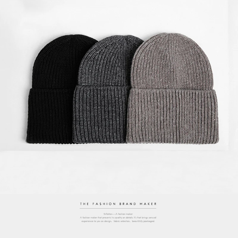 

INFLATION 2016 Knitted Wool Skullies Beanie Hat  Men Casual Hip-Hop Hats Fashion Cap Drop Shipping Warm Winter Hat for Men