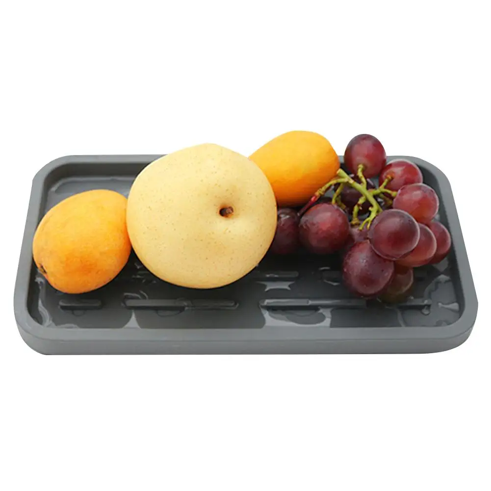 

Food Grade Silicone Drain Tray Kitchen Large Sink Drying Rack Workbench Storage Rack Sponge Brush Soap Dispenser