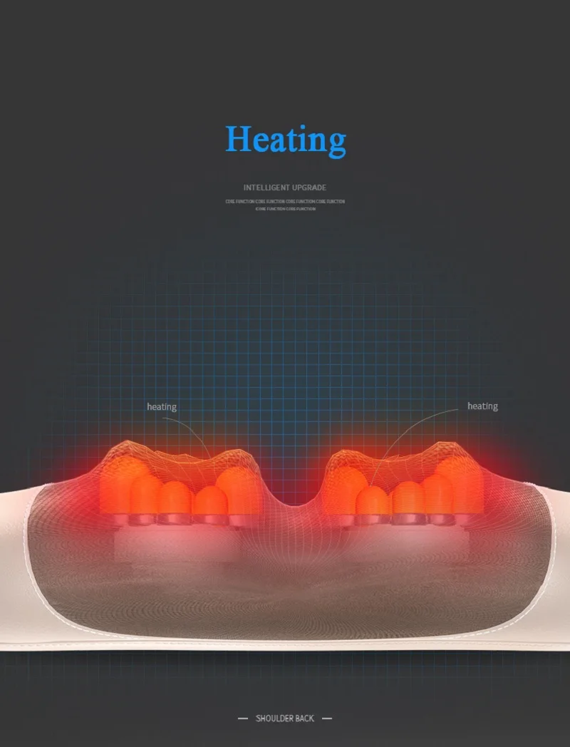 Электрический массажер для шеи с инфракрасным нагревом многофункциональная подушка для разминания тела на плече с нагревом для поясницы, икры, ног