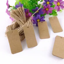 50*25 мм крафт ценники пустой подарок теги DIY ретро крафт-Бумага карты Ярлыки для швейных изделий 100 шт. Теги+ 100 шт. строки, принять заказ логотипа