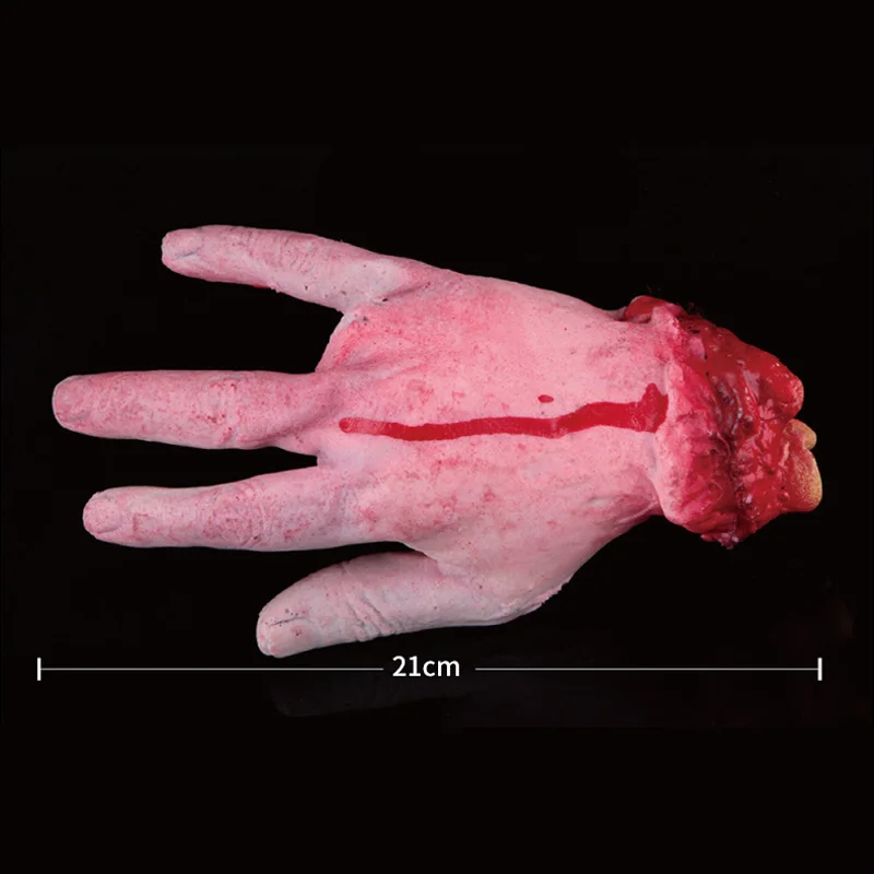 

Horror Trick Toy Scary Prop Latex Stump Bloody Cut Hand Feet Bone Halloween Gift Practical Joke Rubber Artificial Funny FJ88