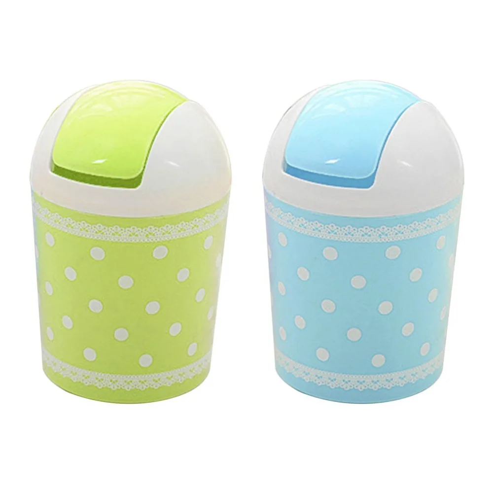 

2017 Fashionable Mini Lace Dot Point Printed Trash Can Garbage Dust Case Car Office Home Desktop Sundries Barrel Storage Tank