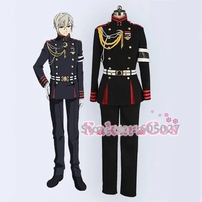 

Anime Seraph of the End Cosplay Shinoa Krul Owari no Serafu Shinya Hiragi Costume Uniform Suit Party Hallowmas Clothing All Size