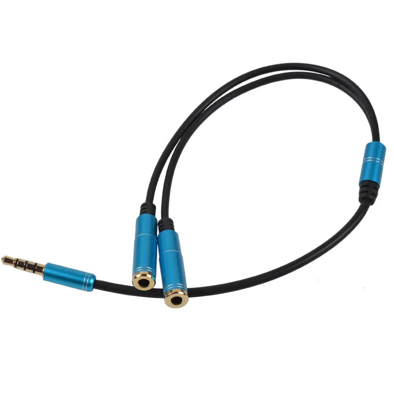 2pcs 3 5 Mm Revolution Mother Audio Two Connectors Couple Double Jack Computer Headphone Speaker Interface Splitter