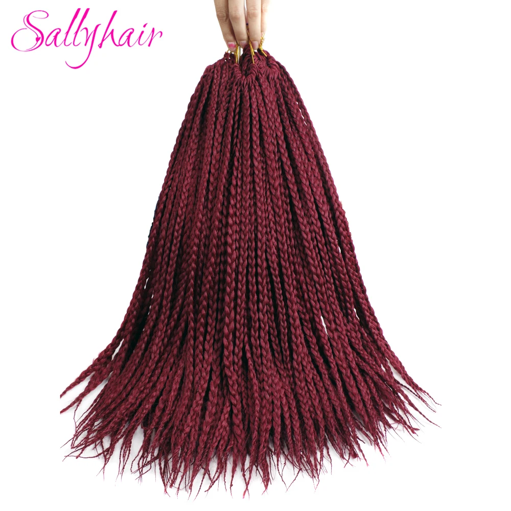 Sallyhair Brands 3X Afro Box Braids 22inch 22 Pcspack Synthetic Crochet Ombre Tow Tone Braiding Hair Extensions Black Brown Bug (1)