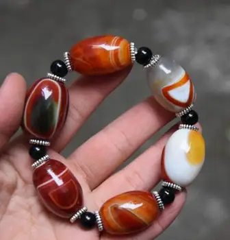 

Madagascar natural decorative pattern silk agate energy healing bracelet