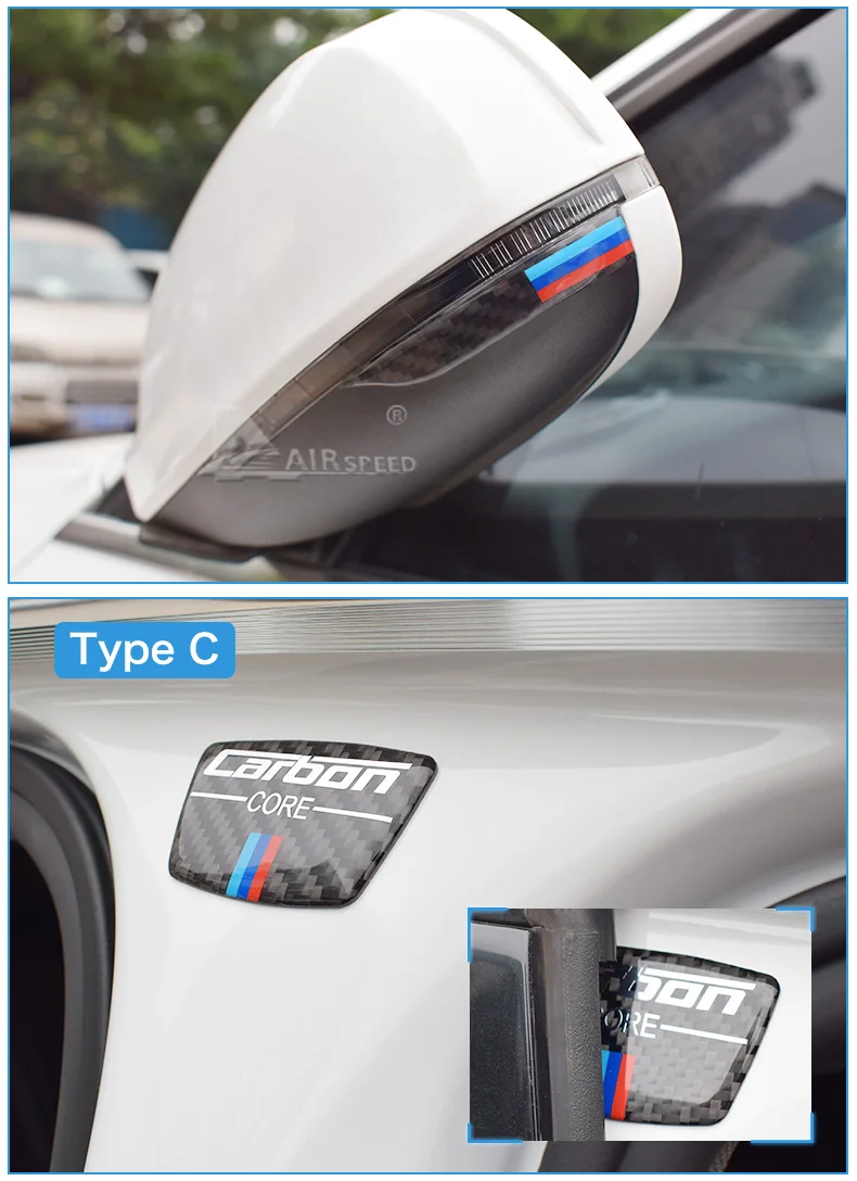 Carbon Fiber Car Rearview Mirror Stickers Anti-collision Strips B-pillar for BMW E90 E60 F30 F34 F10 F20 X1 X3 X4 X5 X6 (9)