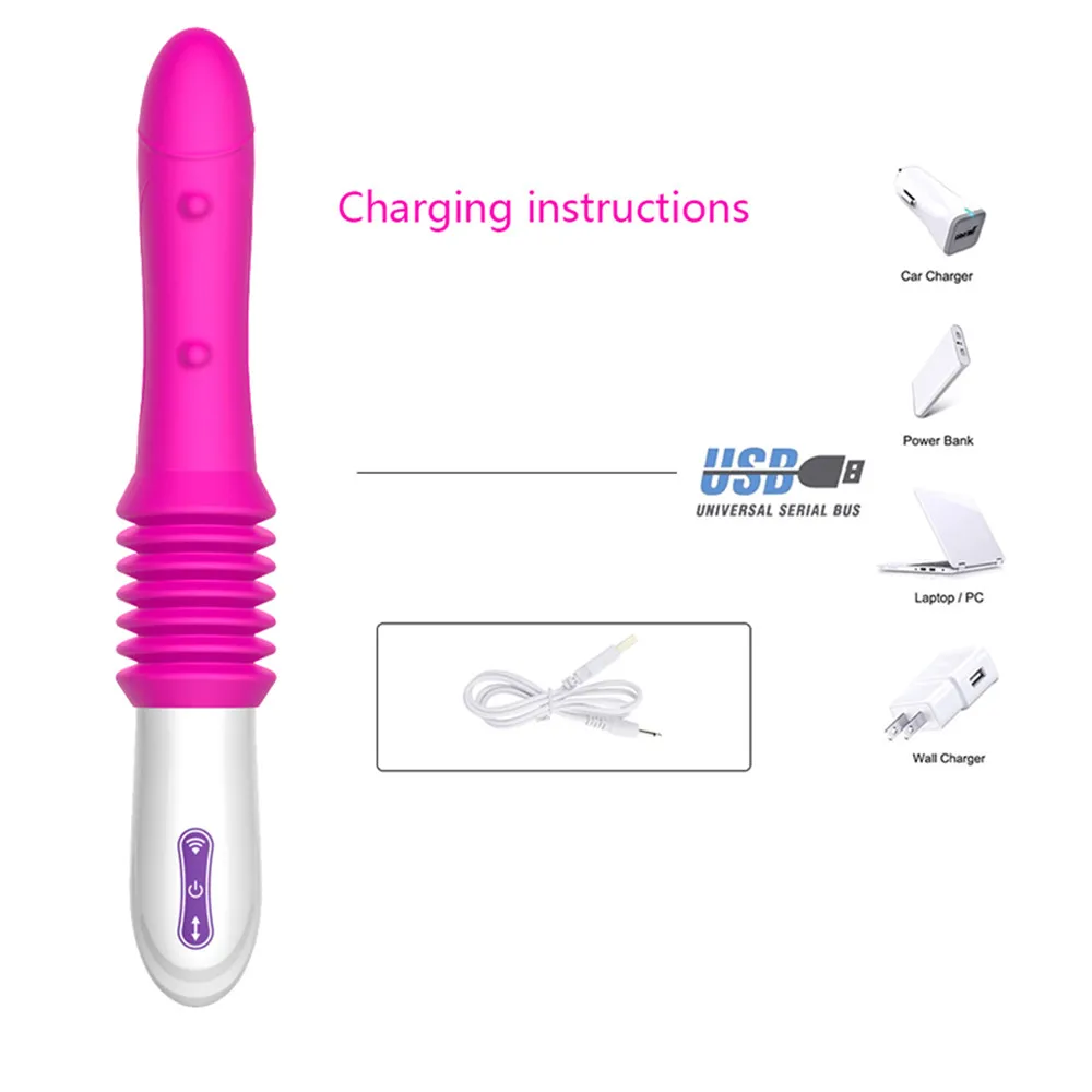 10 Speed Dildo Vibrator Sex Toys For Woman Automatic Telescopic G-spot Stimulation Massager Female Masturbator Bracket Vibrators (10)