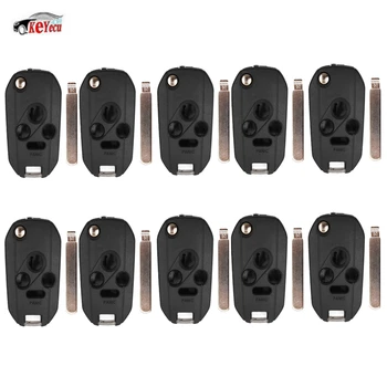 

KEYECU 10 Pcs/lot Modified Folding Remote Car Key Shell Case Fob 3+1 Button for Subaru Legacy Outback