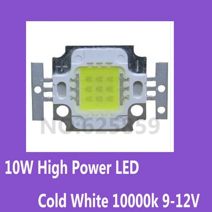 10x10 Вт Мощный светодиодный холодный белый 10000 k 9-12 V для аквариума чип со светодиодной подсветкой 35mil/45mil