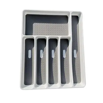

HobbyLane Fashion Cutlery Tray Storage Box Tray Divider for Kitchen Closet Organize Multi-Functional Drawer Cutlery Storage Box
