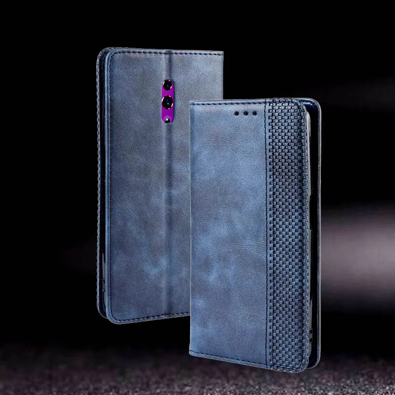 

PU Leather Case For Oppo Reno 10x Zoom Cover Phone Case Netting Design Protector For Oppo Reno Case Fundas Magnetic Housing