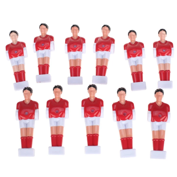 11pcs Red Football Foosball Man Table Guys Men Soccer Player Replacement Parts Soccer Tables Men Replacement