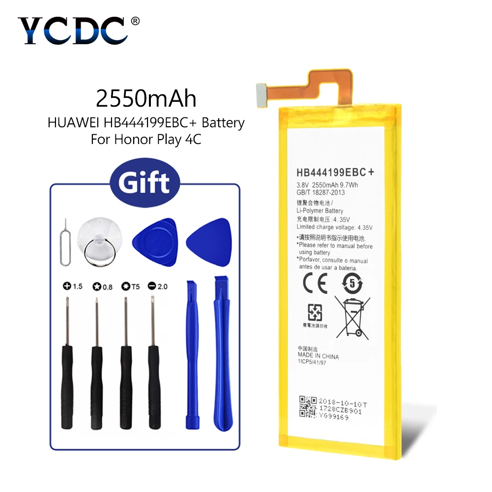 Battery HB444199EBC+ For Huawei Honor 4C C8818 CHM-UL00 CL00+Maintenance Tools Honor 4C U01 CHM- CL00 CHM-TL00H C8818 CHM
