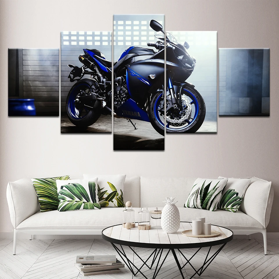5 шт. Холст Искусство мотоцикл плакат картина в рамке настенное искусство холст настенные картины для гостиной модульный Декор произведение искусства