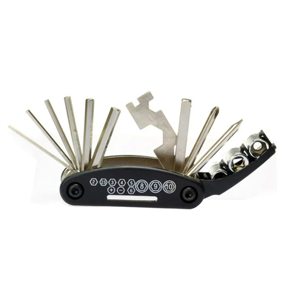 cheap 15 in 1 Multi Repair Tool Usage Removal Bicycle Repair Bike Tools Kit Hex Wrench Nut Tire Puller Screwdriver Socket Extension