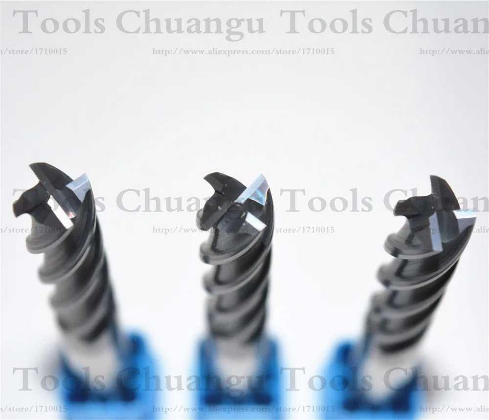 3Pcs 5mm Carbide End Mill Bit 4 Flute HRC50 TiAIN Coat CNC Engraving Cutter