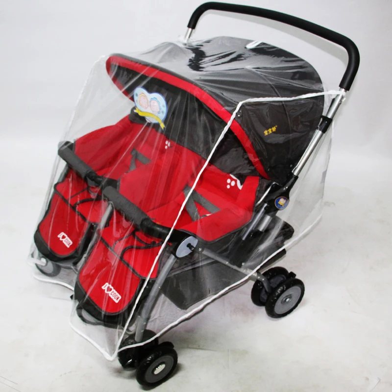 

Universal Baby Twins Stroller Rain Cover Windshield Cover Double Stroller Rain Cover for Stroller Waterproof Rain Dust Cover