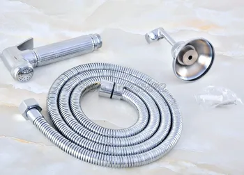 

Chrome Brass Bathroom Hand Held Shower Head + 1.5m Hose lhh022