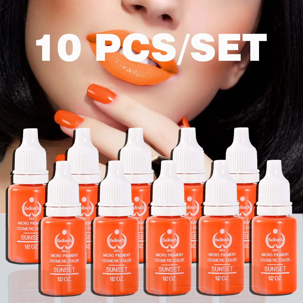 

Tattoo Ink Pigment For Permanent Makeup Easy To Wear Micro Pigment Eyebrow Eyeliner Lip Body Tattoo Art Beauty Tools sunset