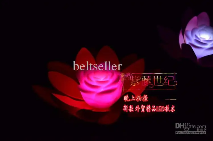 7 Colors Changing LED Lotus light Artificial Lotus floating water lamp wedding Decor 200pcs 100pcs