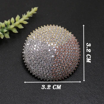 

Lanyika Fashion Jewelry Exquisite Full Micro Distinct Round Brooch Pendant Dual Use for Wedding Party Sandblasting Popular Gift