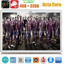 DHL Libre Android 5.1 OS 10 pulgadas tablet pc Octa Core 4 GB 32 GB 8 Núcleos 1280*800 IPS Niños Regalo Tabletas MID 3G WCDMA 4G LTE 10.1