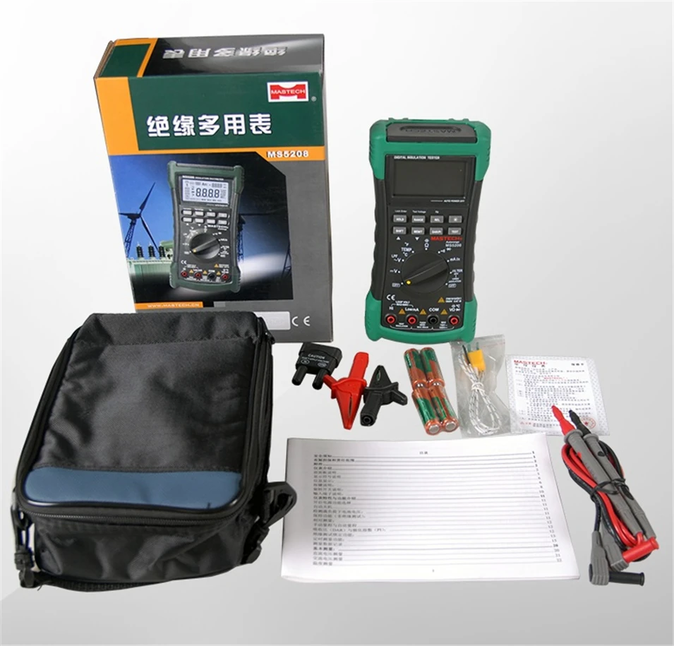 

3 in 1 MS5208 6600 Counts Digital Multimeter+Insulation Resistance tester+Megger tester True RMS AC Voltage Current Temperature