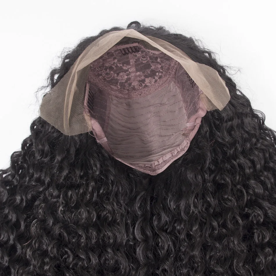 Qphair длинные афро кудрявые вьющиеся волосы без шнурка спереди синтетические парики для женщин предварительно накладка из волос отбеленные узлы волос