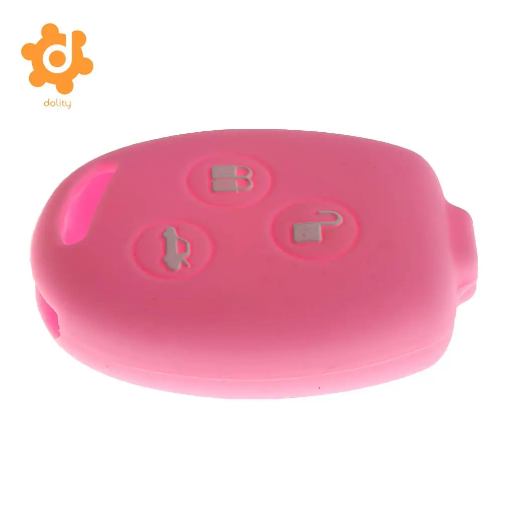 2pcs New Car Key Shell Fob Case Cover Protector for Ford Fiesta Pink+Yellow