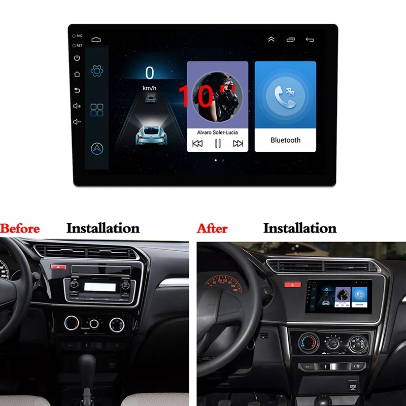 NEW-2Din 10 дюймов Android 6,0 Автомобильный Радио Gps навигация Bluetooth емкостный пресс-экран стерео аудио плеер