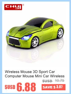CHYI Беспроводной спортивный автомобиль Форма компьютер Мышь мини эргономичная, игровая мышь Портативный Usb ПК клавиатура с синий светодиодный фар для ноутбука