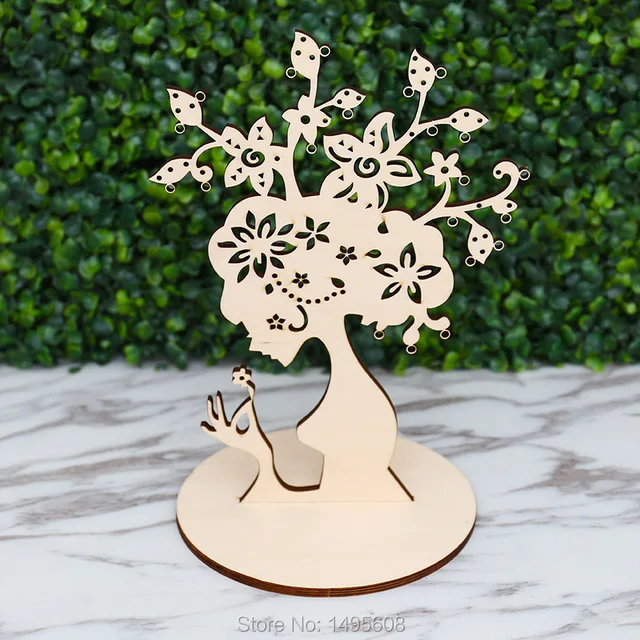 Wooden Jewelry Tree Earring Holder Stand Wooden Jewelry Tree Earring Holder Stand Jewellery Display