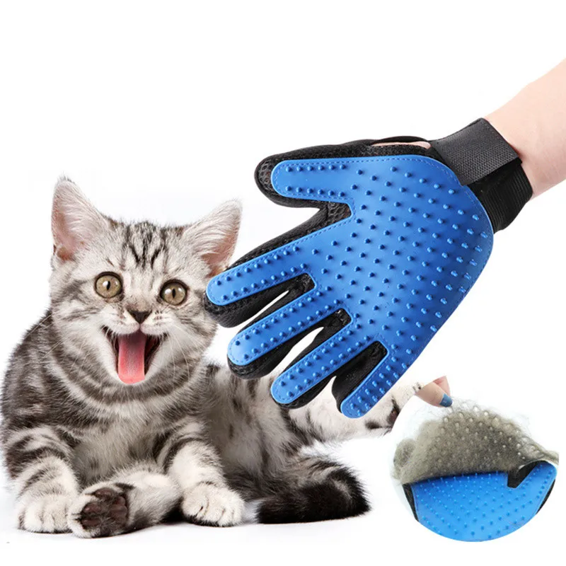 Silicone Cat Hair Remove Glove Pet Dog Deshedding Grooming Combs Brush Bath Cleaning Massage Gloves Cat Grooming Pet Supplies