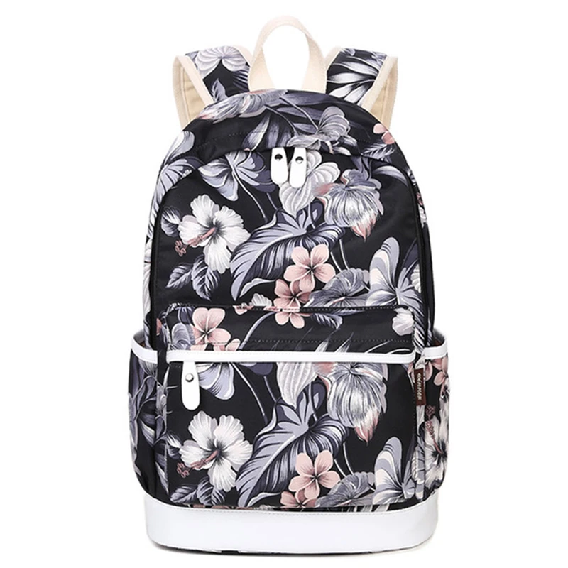 

Designer Brand Waterproof Printing Backpack Female Floral Cute Book Bags Canvas Laptop Backpack School Bag for Girls Knapsack