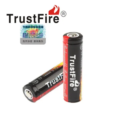 4 шт./лот TrustFire 14500 Батарея 3,7 V ICR14500 900 мА/ч, литий-ионный аккумулятор Перезаряжаемые Батарея с защитой доска для светодиодный фонарик