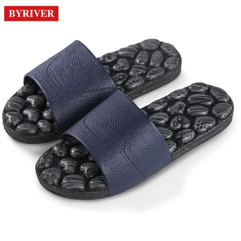 

BYRIVER Shower Bath Massage Slippers Sandals Reflexology Foot Massage Pad Mat, Acupuncture Stimulation Improve Blood Circulation