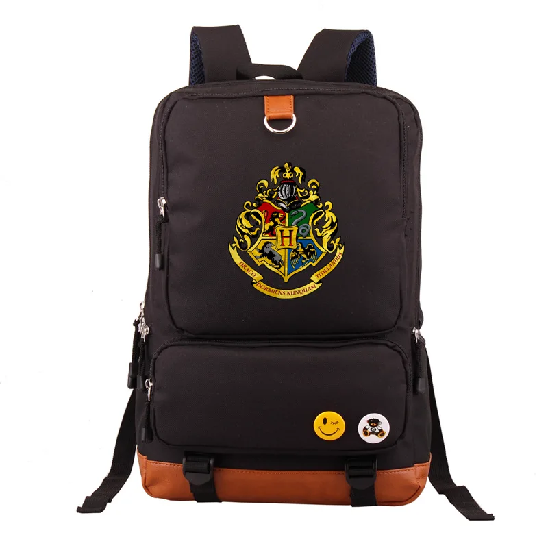 

Harri Potter Hogwarts Gryffindor Hufflepuff Ravenclaw Slytherin Symbol Cartoon Backpack Teenager School Bag Laptop Shoulders Bag