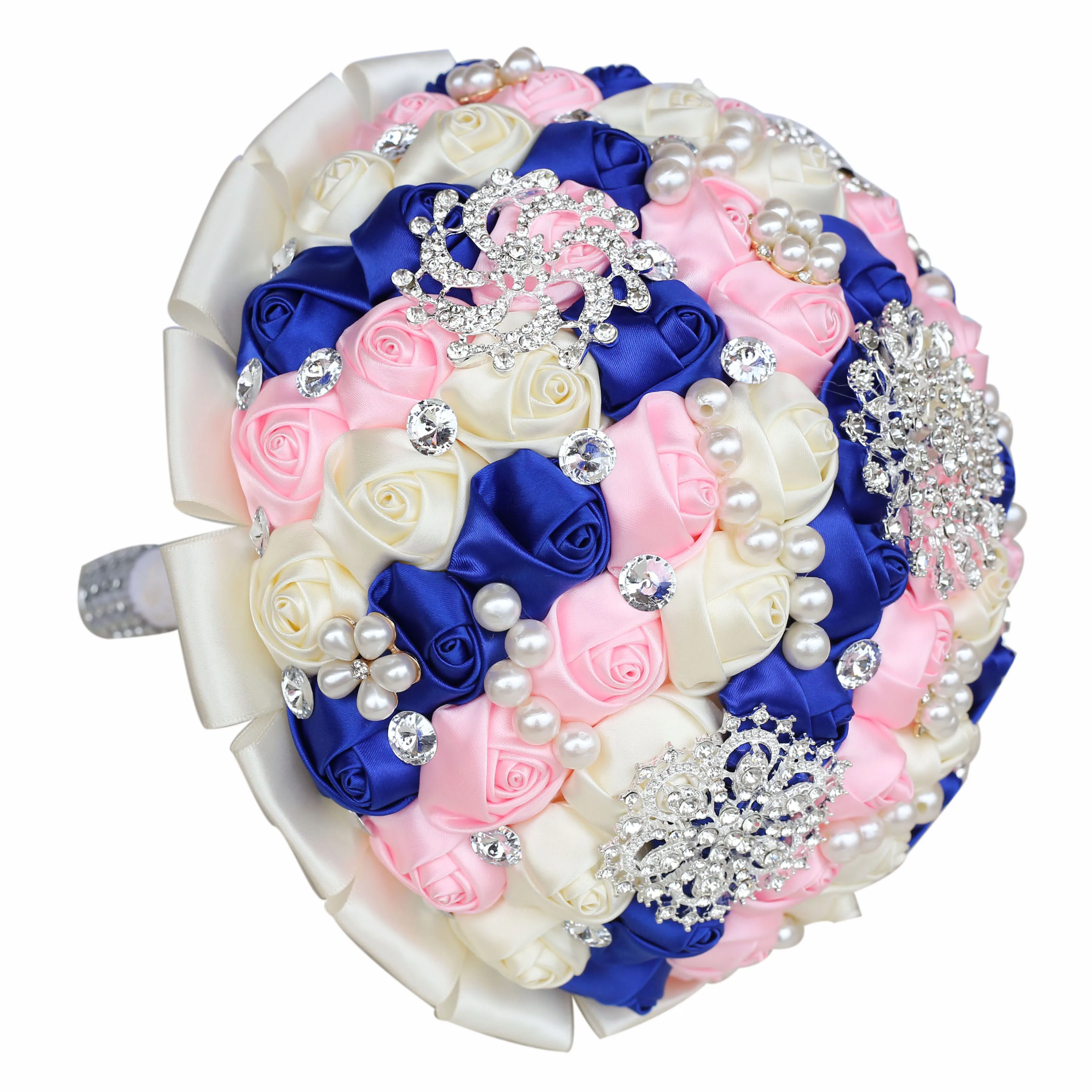 New Customiza Ribbon Rose Wedding Bouquets Bridesmaid Hand Hold Artificial Flower Pearls Crystal Bridesmaid Holding Flowers W230 New Customiza Ribbon Rose Wedding Bouquets Bridesmaid Hand Hold Artificial Flower Pearls Crystal Bridesmaid Holding Flowers W230