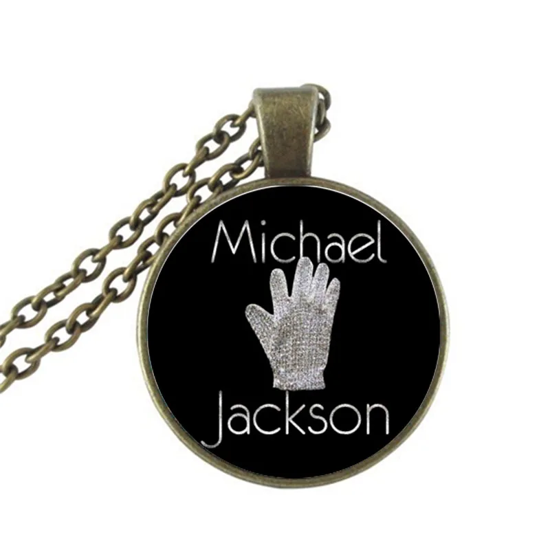 

2017 New Arrival Zinc Unisex Vintage Collares Collier Michael Pendant Necklace Glass Long Necklaces Chain For Fans HZ1