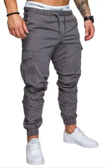 2019 Mens Joggers Pants Harem Solid Sweatpants Male Trousers Men Pocket Elastic Waist Pants Men Fashion Hip Hop Pantalon Homme best sweatpants for men Sweatpants
