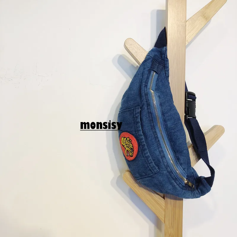 Monsisy جديد طفل الخصر حزم للفتيات الفتيان النمر فاني حقيبة أزياء الدنيم حقيبة صدر للرجال الأطفال محفظة خمر الطفل حزام خصر أكياس