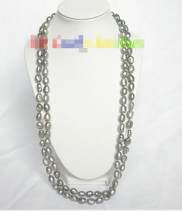 

fast stylish 48" 12mm baroque Gray FW pearl necklace