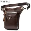 WESTAL Men's Belt/Leg Bags Genuine Leather Motorcycle Leg Drop Bag Men Waist Bags Male Fanny Pack Thigh Bag Money Belt Pouch ► Photo 1/6