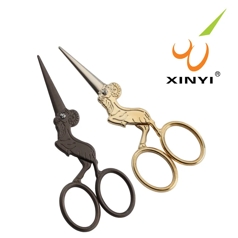 Титановые ножницы с овечьими ножницами в стиле ретро ручные вышивкой Мини